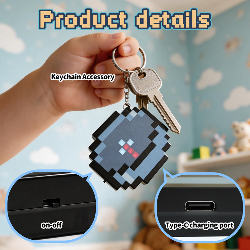 Gaming Accessories Girls - 2026 NEW Rechargeable Pixel Compass Keychain