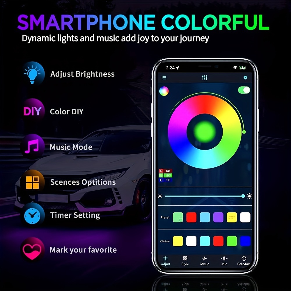 RGB Flexible Car Underglow LED - đánh giá và giá Rgb Hub Sync